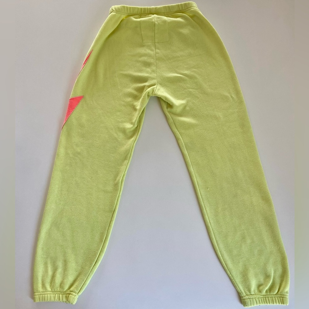 Aviator Nation Lime Green Sweatshirt & Hoodie Set with Pink Lightning Bolt - Picture 16 of 16
